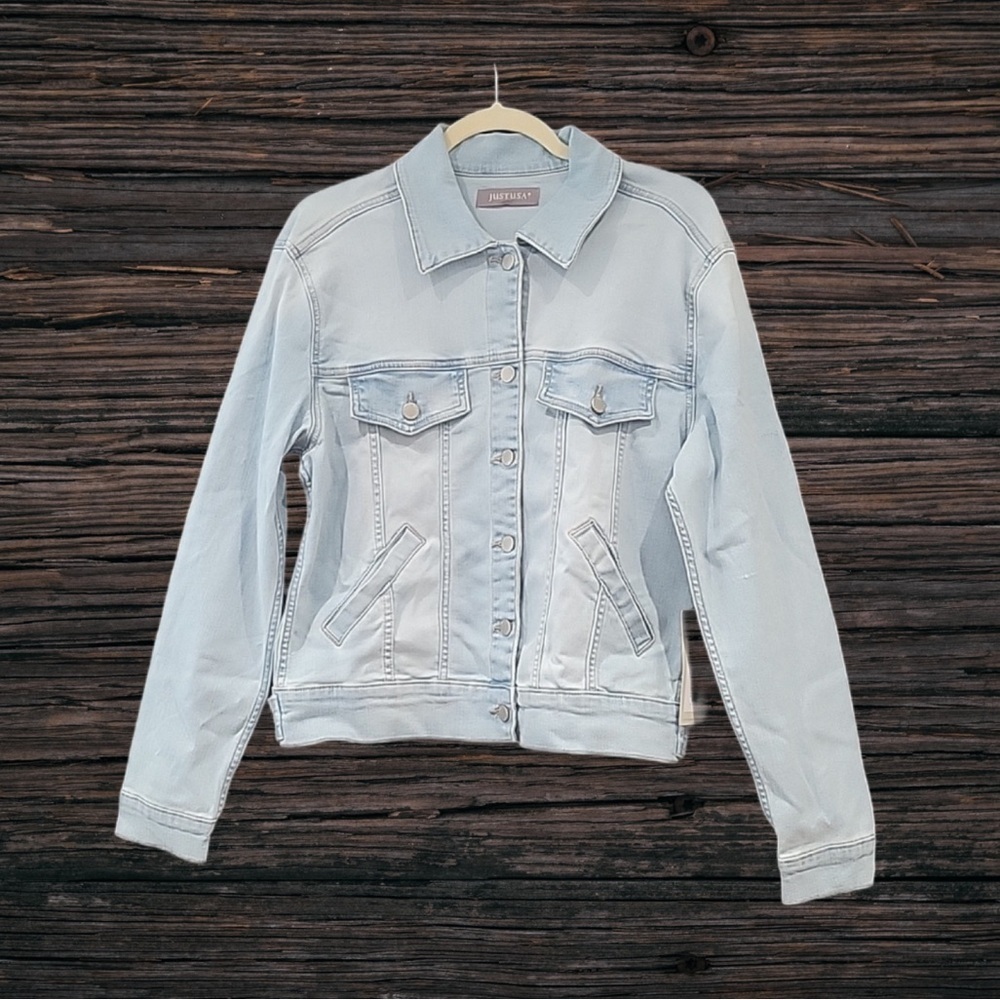Just USA Slant Pocket Denim Jean Jacket Stitch Fix NWT Size XL
